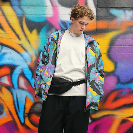 Phase B Headphones Men’s windbreaker - Free Delivery! UK Techno / EDM / Electronic Graphic Merch / Alternative Apparel and Merch Only from Phase B Records.