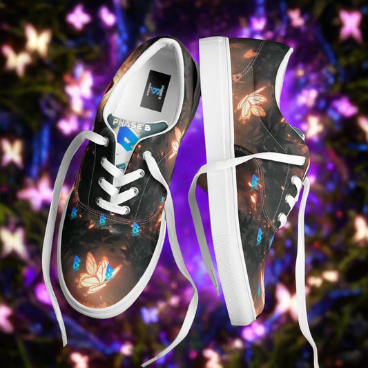Phase B Music Men’s lace-up canvas shoes - Free Delivery! UK Techno / EDM / Electronic Graphic Merch / Alternative Apparel and Merch Only from Phase B Records.