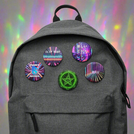 Phase B Records EDM Set of pin buttons - Free Delivery! Rock / Metal / Electronic / EDM / Underground - Alternative Apparel and Merch Only from Phase B Records.