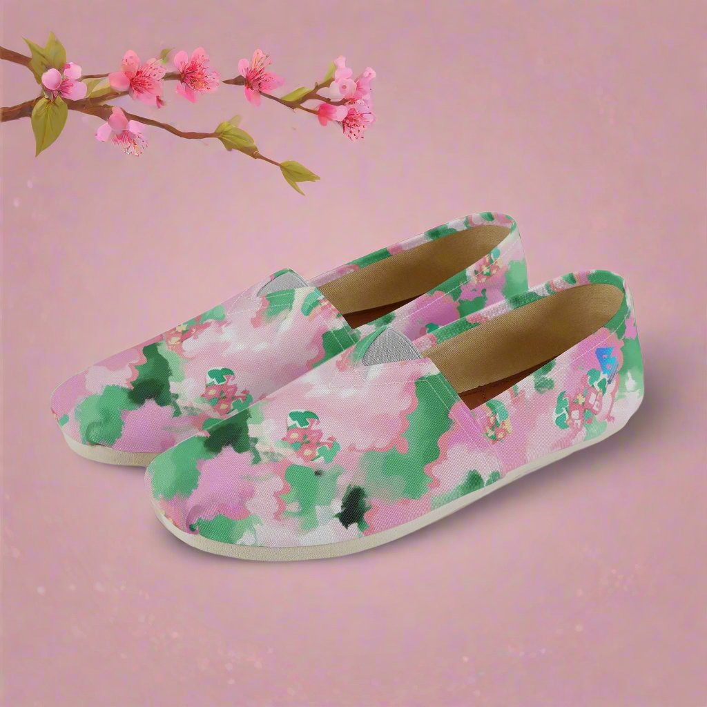Pink Blossom Canvas Toms Shoes - Rock/Metal/Underground -Alternative Footwear