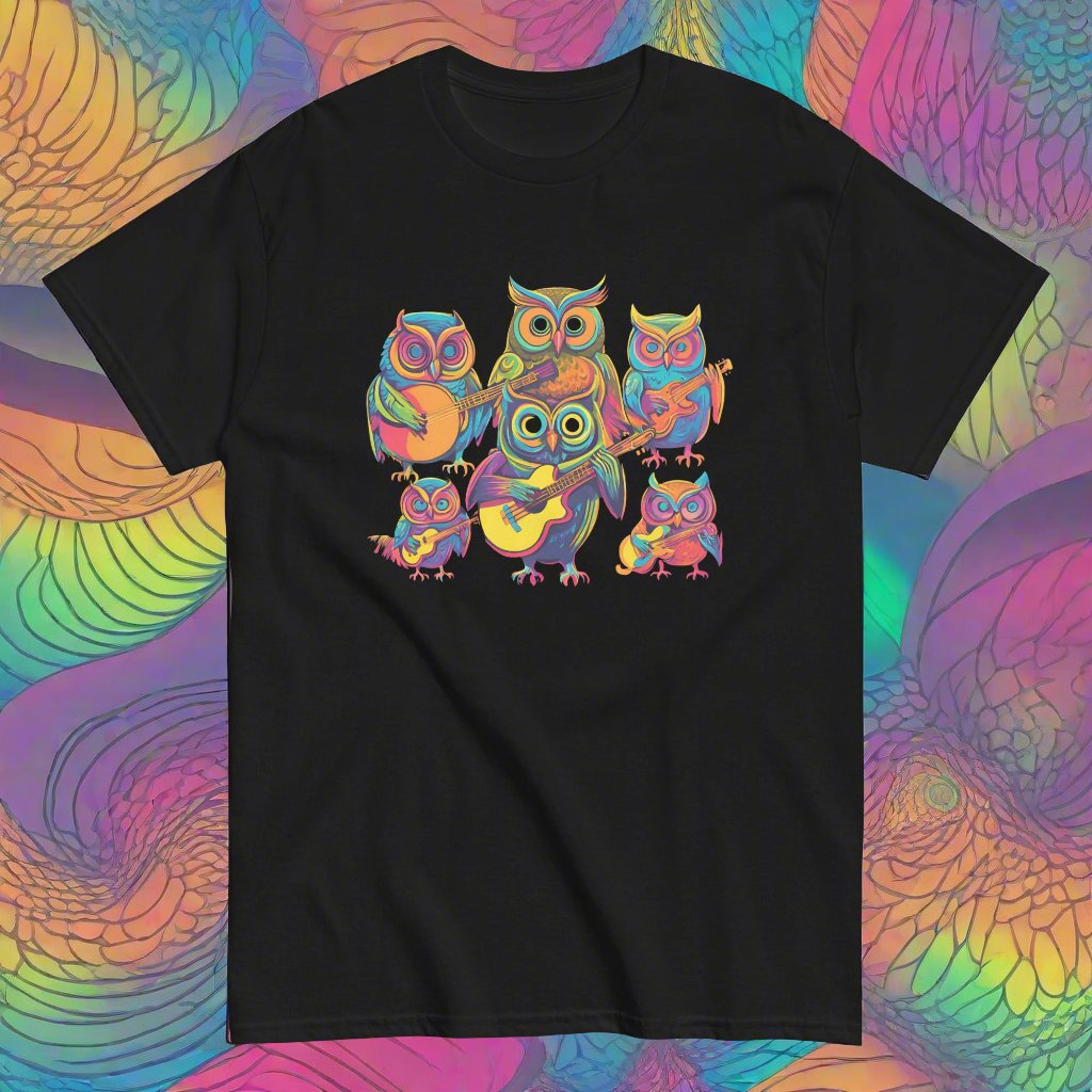 Psychedelic Owls Unisex classic tee - Free Delivery! Reggae / Dub / Ska / Ska punk / Punk - Alternative Apparel and Merch Only from Phase B Records.