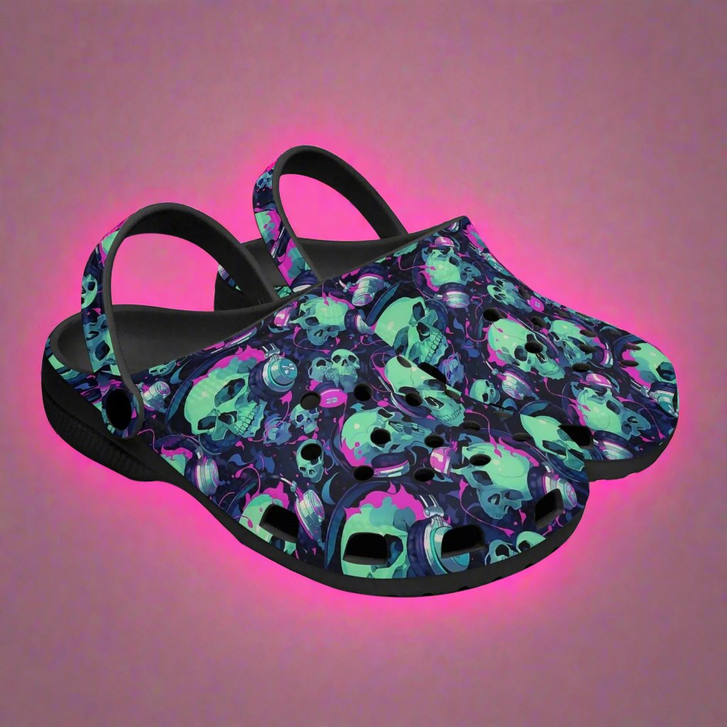 Rockin' Skulls!! Rok-Clogs - Alternative Graphic Clogs for Men/ Women