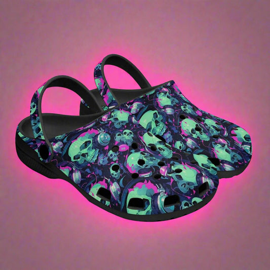Rockin' Skulls!! Rok-Clogs - Alternative Graphic Clogs for Men/ Women
