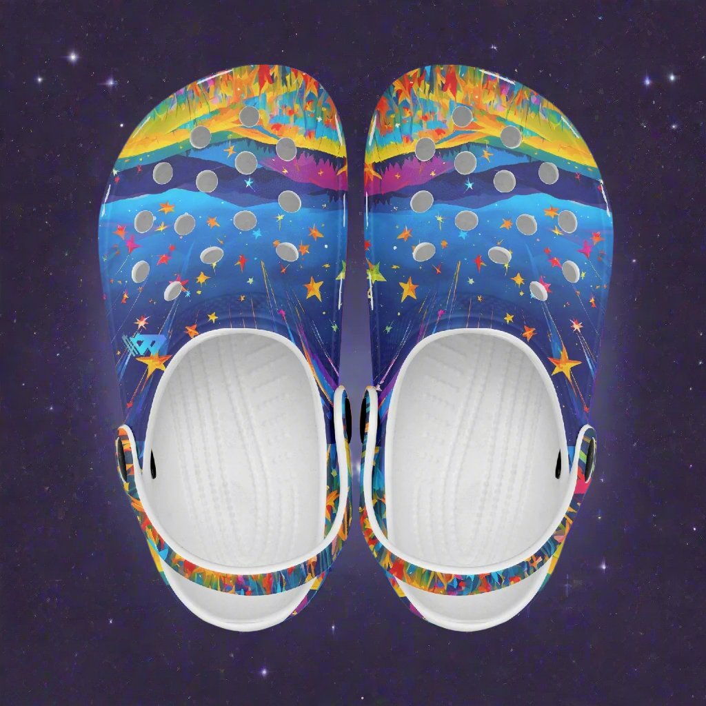 Shooting Stars Rok-Clogs - Alternative Art Clogs for Kids