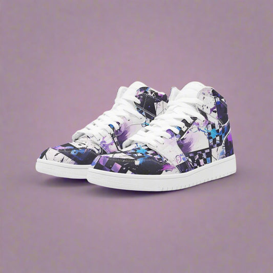 Ska Checker High-Top Leather Sneakers - Rock/Metal/Underground -Alternative Footwear