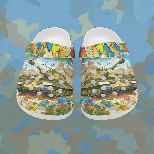 Tank Puzzle! Rok-Clogs - Alternative Art Clogs for Kids