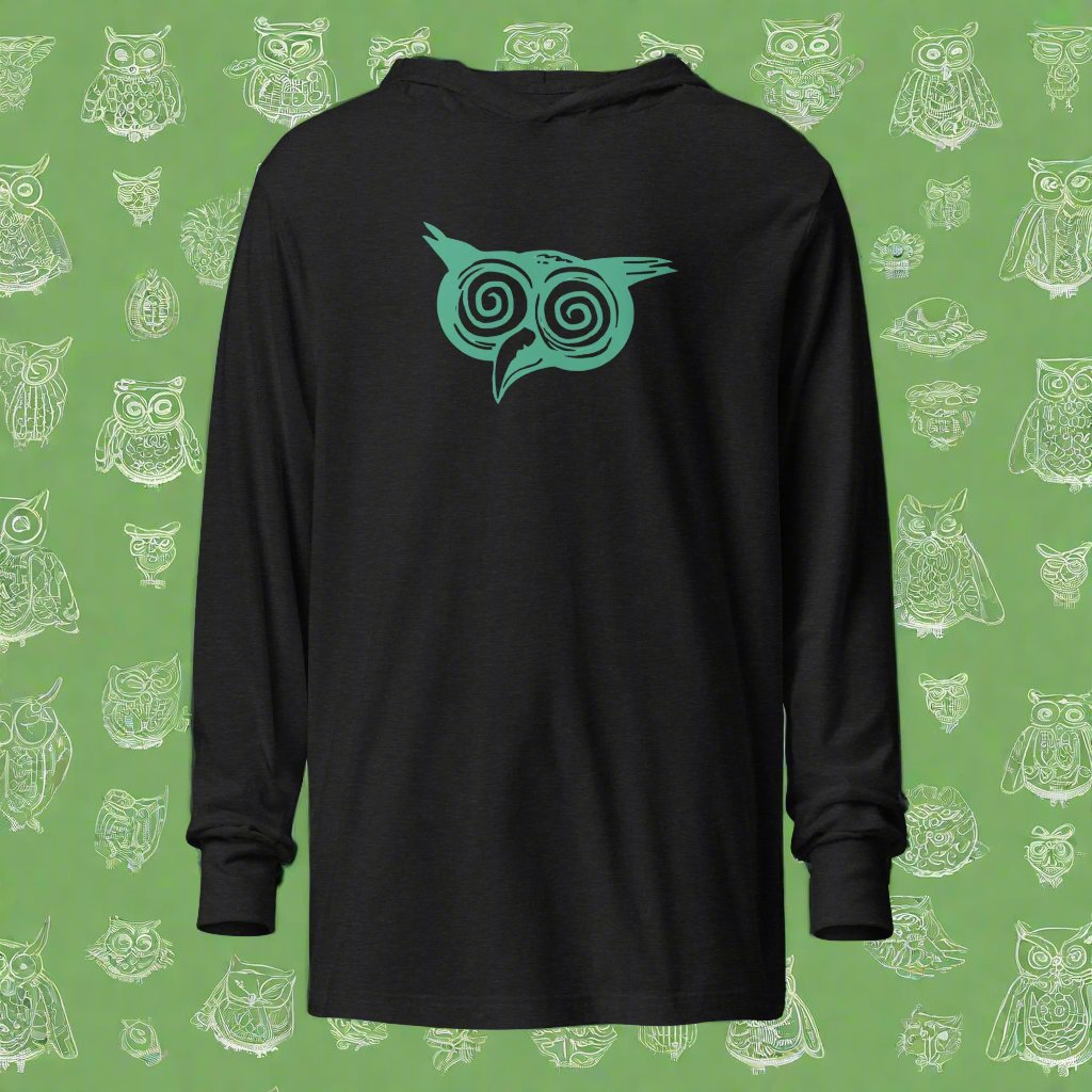 Wiservice Owl Hooded long-sleeve tee - Free Delivery! Reggae / Dub / Ska / Ska punk / Punk - Alternative Apparel and Merch Only from Phase B Records.