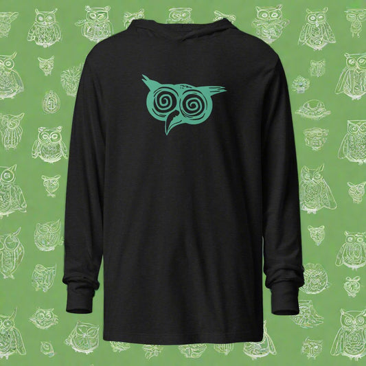 Wiservice Owl Hooded long-sleeve tee - Free Delivery! Reggae / Dub / Ska / Ska punk / Punk - Alternative Apparel and Merch Only from Phase B Records.