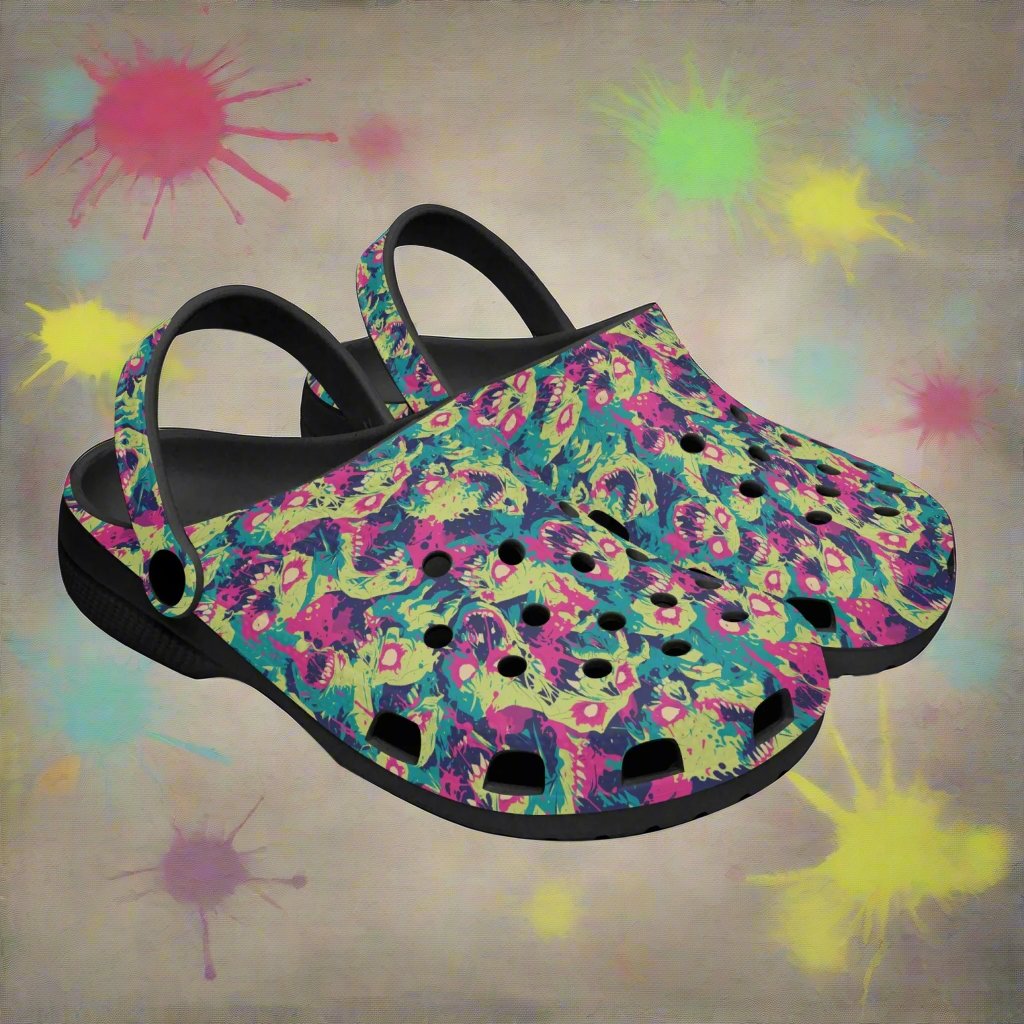 Zombie Attack! Rok-Clogs - Alternative Art Clogs for Men/Women/Kids