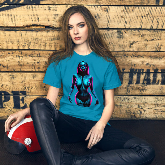 Zombie Girl Pinup - Unisex t-shirt –  Free Delivery! Rock / Metal / Gothic / EDM / Clubwear - Alternative Apparel Only from Phase B Records. Plus Size to 5XL