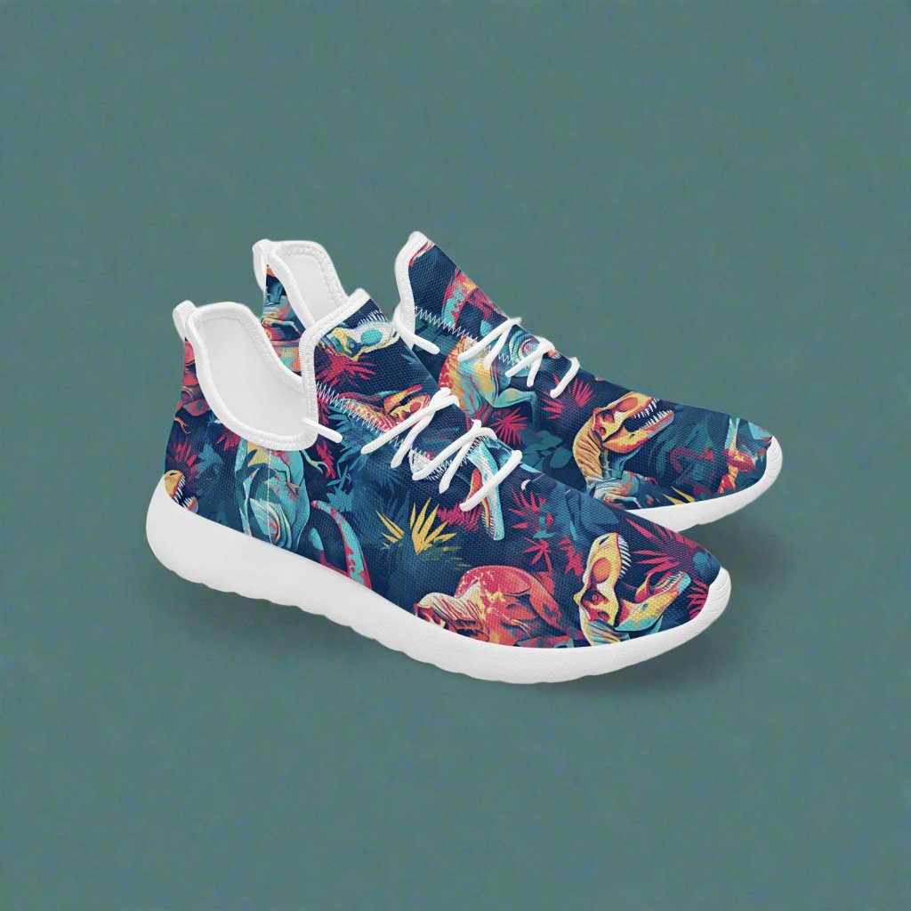 Zombie T-Rex! Classic Mesh Knit Sneakers - Rock/Metal/Underground -Alternative Footwear
