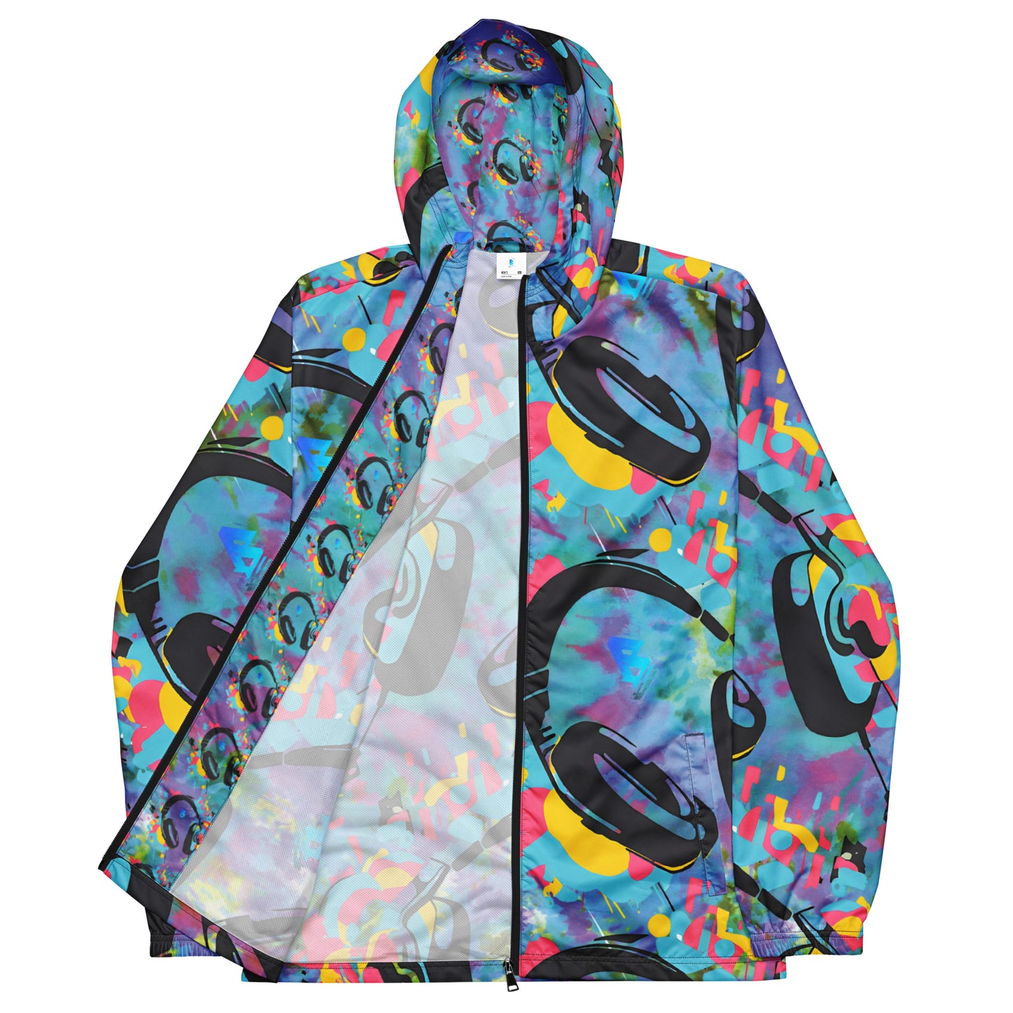 Phase B Headphones Men’s windbreaker - Free Delivery! UK Techno / EDM / Electronic Graphic Merch / Alternative Apparel and Merch Only from Phase B Records.