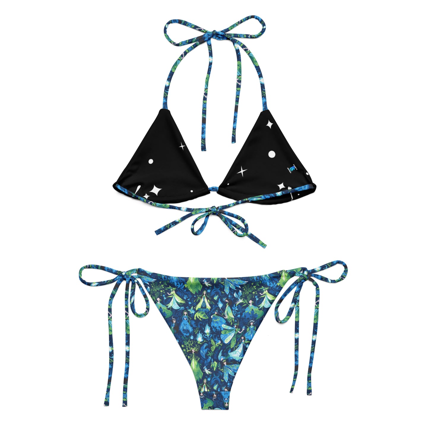 Blue Fairies recycled string bikini