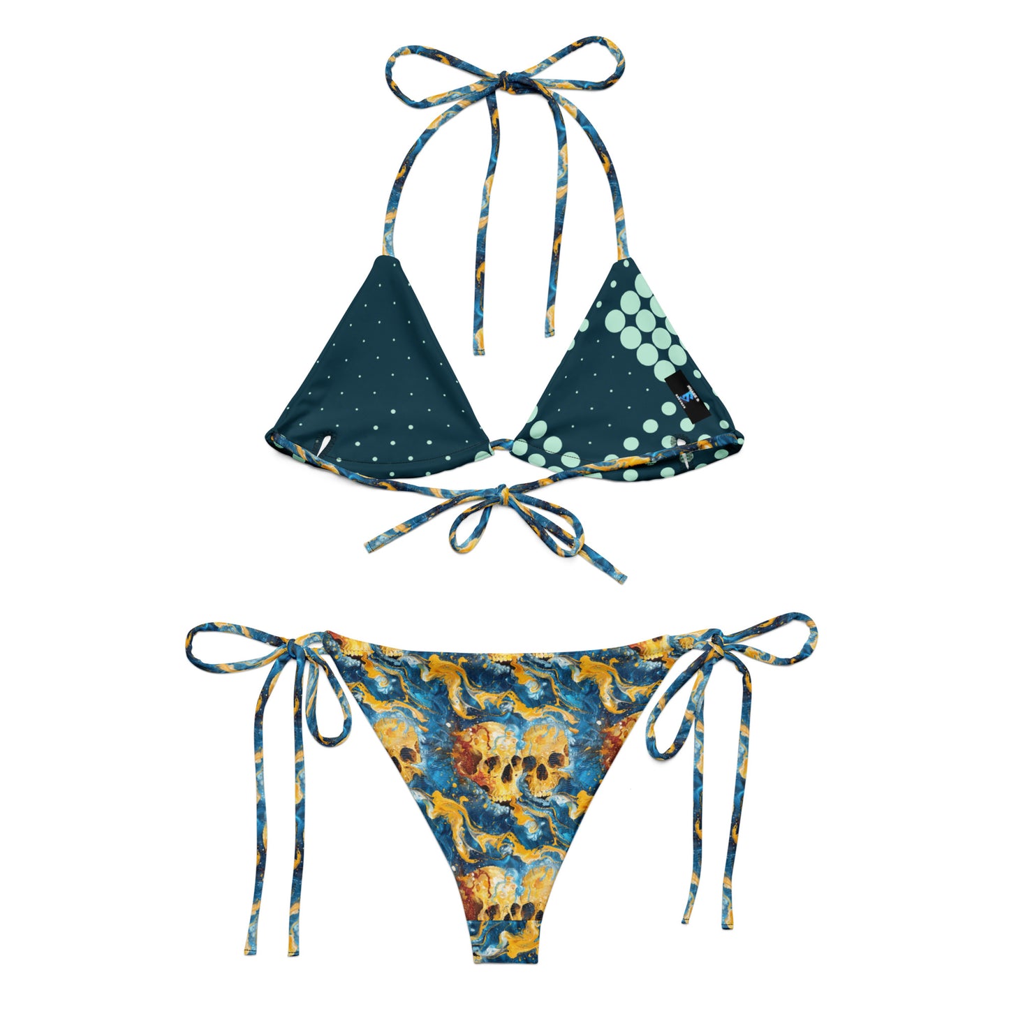 Gold Skulls recycled string bikini