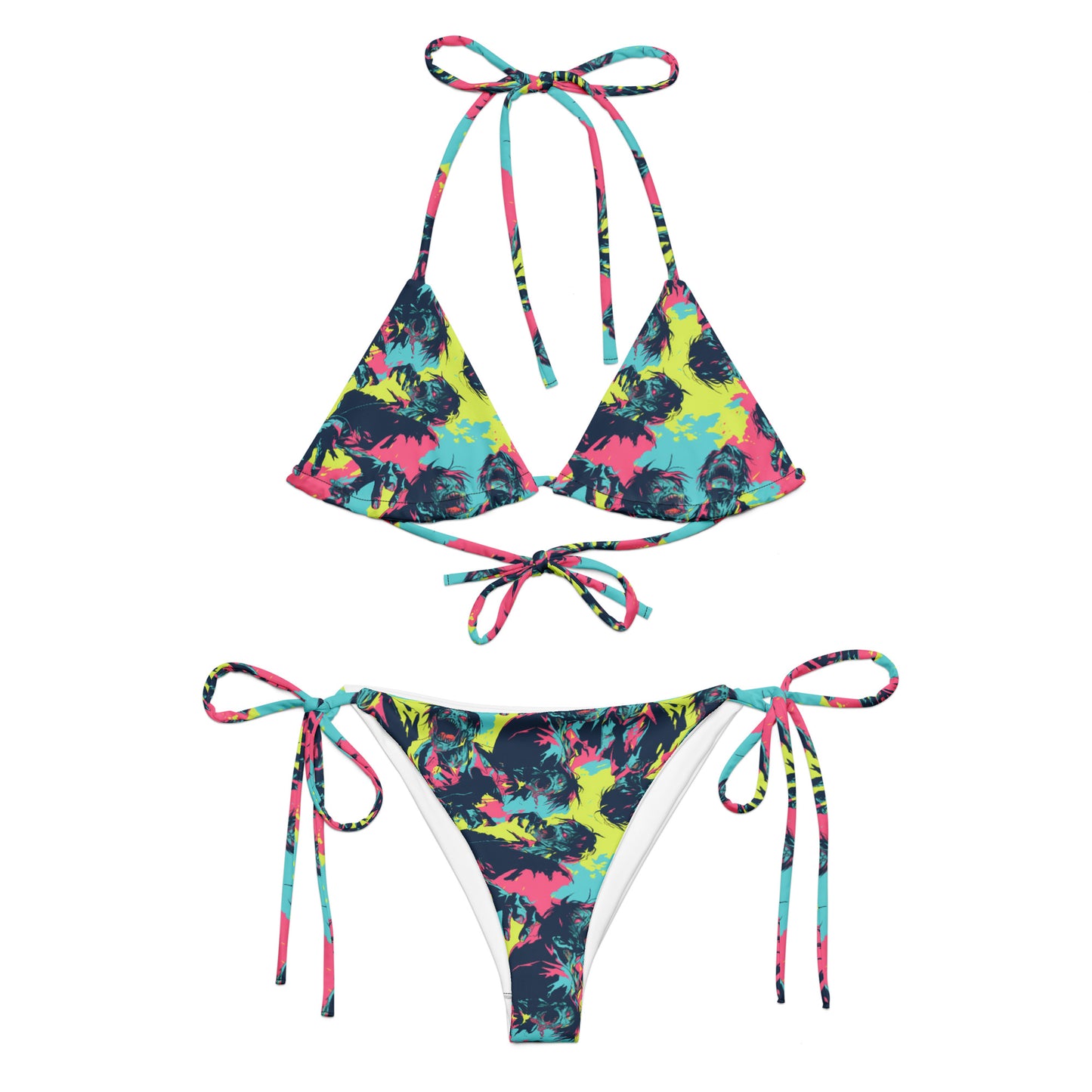 Neon Zombies recycled string bikini