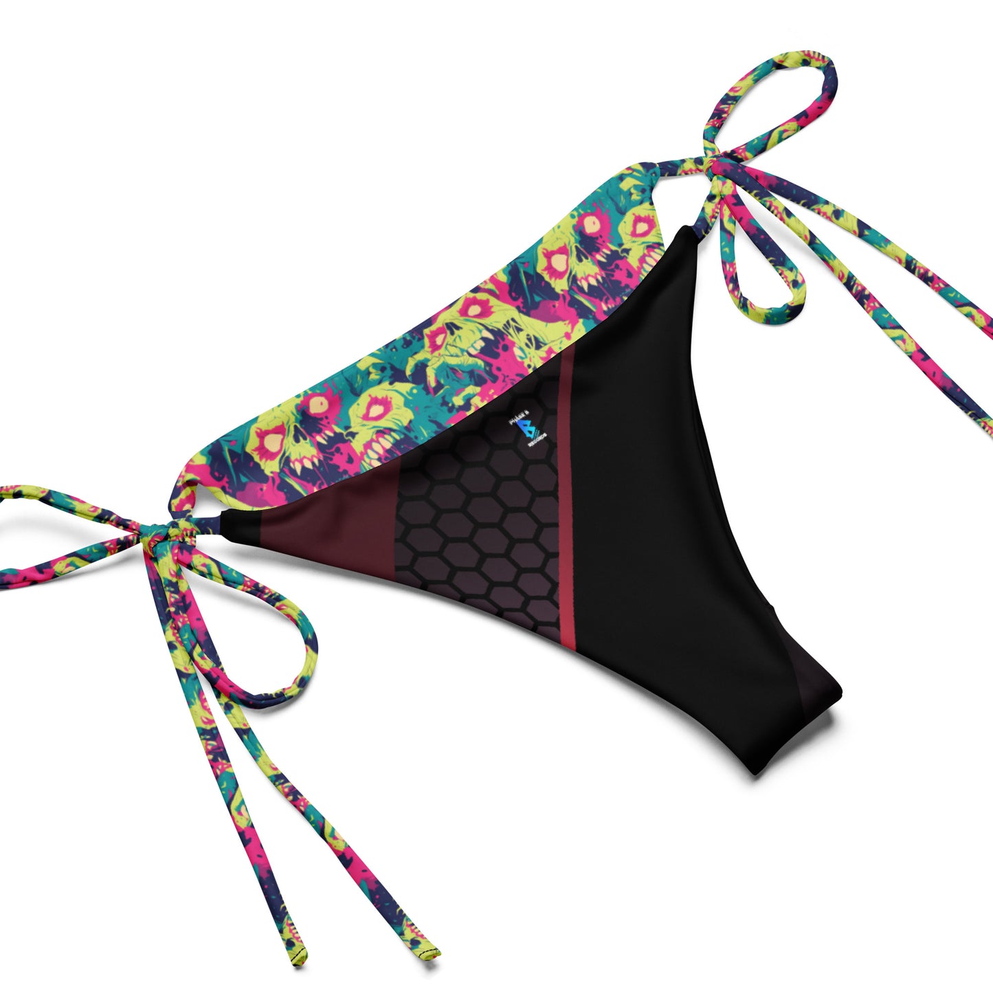 Zombies Pink & Green recycled string bikini –  Free Delivery! Rock / Metal / Gothic / EDM / Clubwear - Alternative Apparel Only from Phase B Records. Plus Size to 6XL