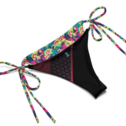 Zombies Pink & Green recycled string bikini –  Free Delivery! Rock / Metal / Gothic / EDM / Clubwear - Alternative Apparel Only from Phase B Records. Plus Size to 6XL