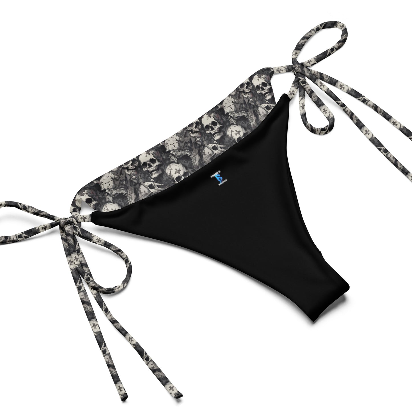 Skulls Black & White recycled string bikini