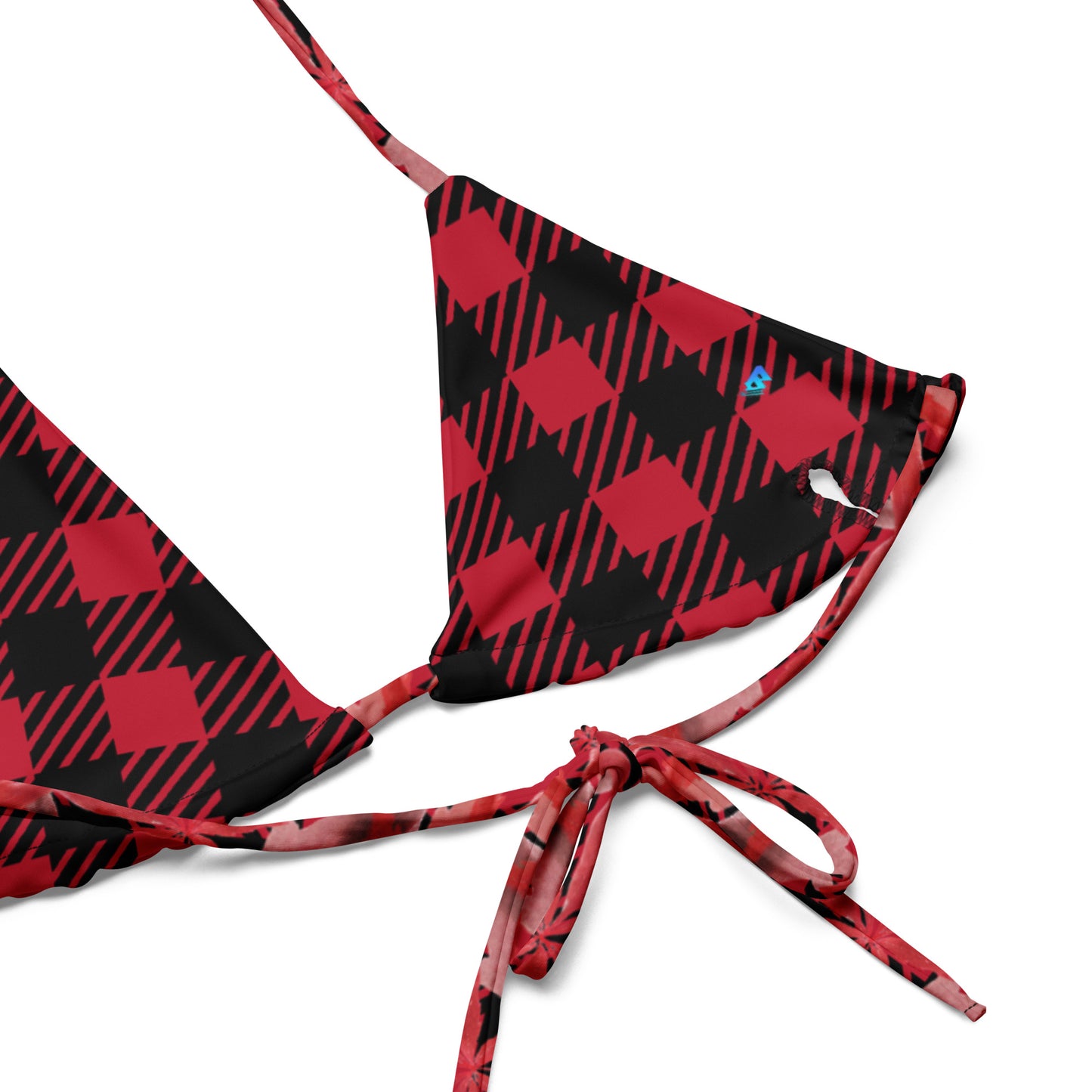 Weed Red All-over print recycled string bikini