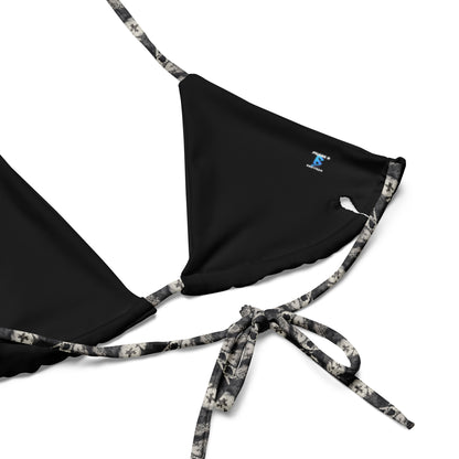 Skulls Black & White recycled string bikini