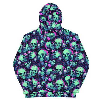 Turquoise Skulls Unisex Hoodie