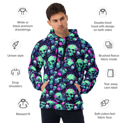 Turquoise Skulls Unisex Hoodie