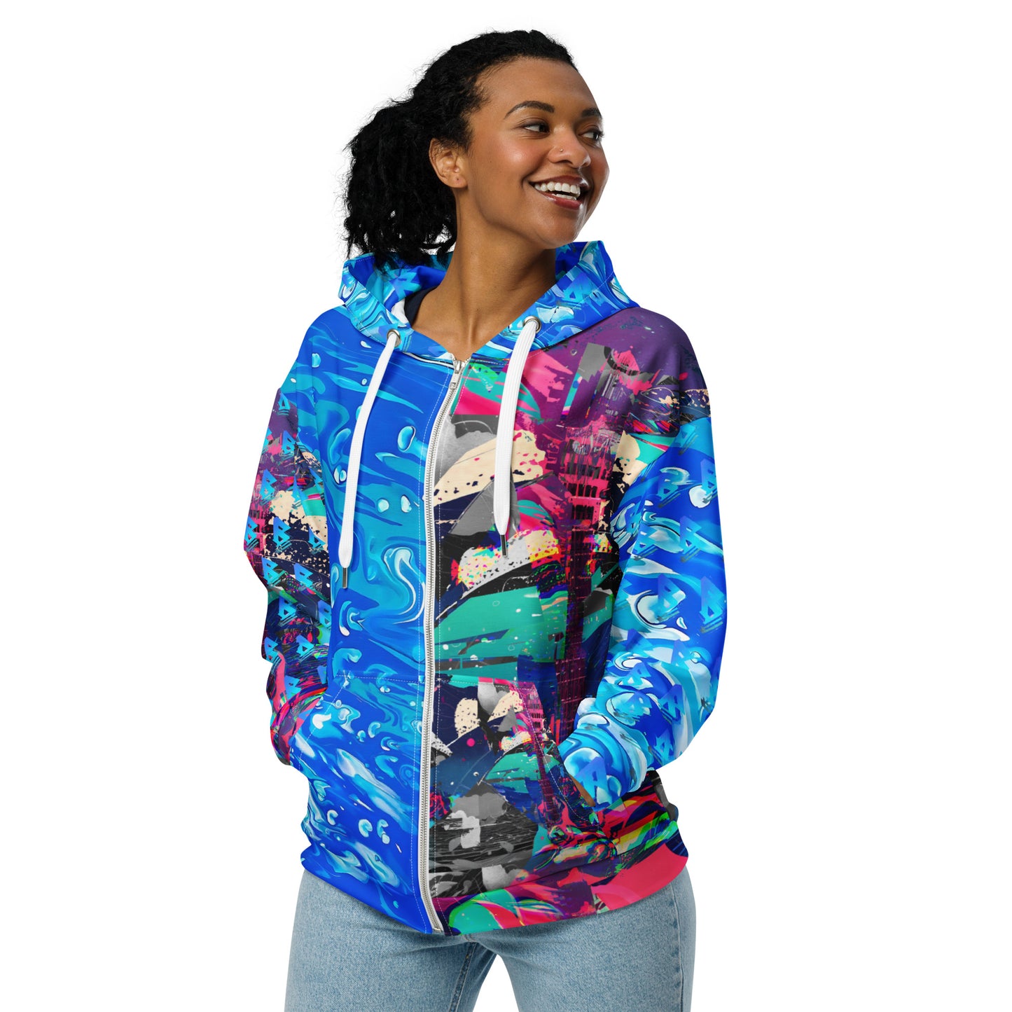 Jess Lewis Seafoam & Andromeda Unisex zip hoodie - Free Delivery! Rock / Mathrock / Progressive / Jazz Fusion - Alternative Apparel and Merch Only from Phase B Records.
