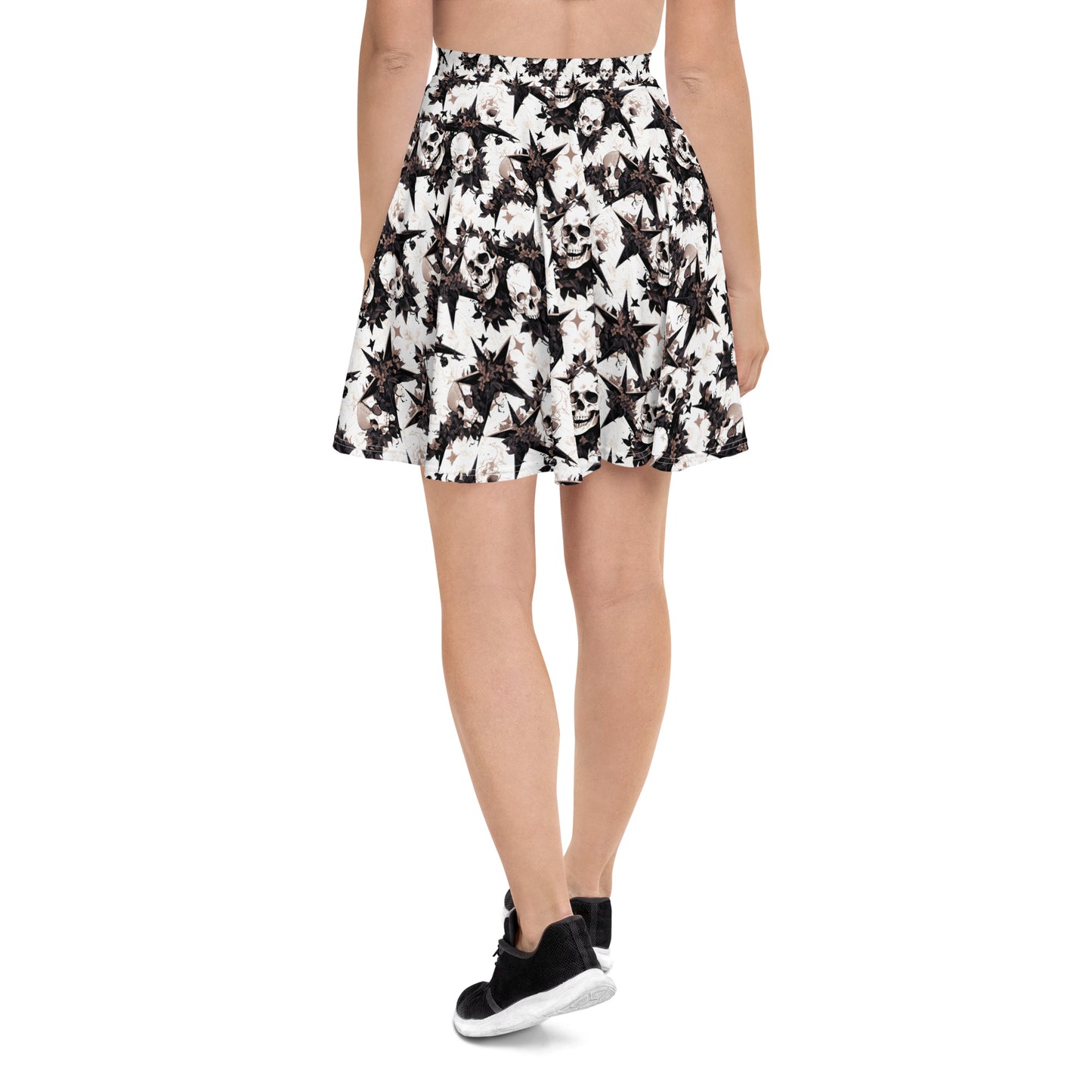 Black Star Skulls Skater Skirt