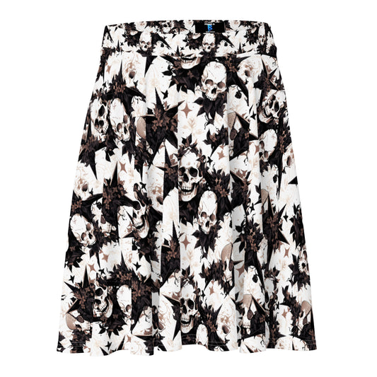 Black Star Skulls Skater Skirt