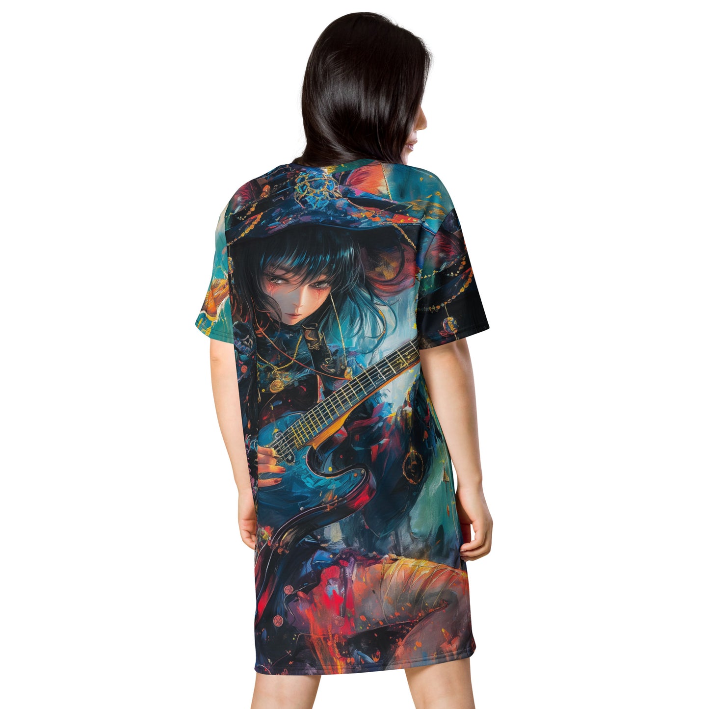 Anime Guitar Girl T-shirt dress