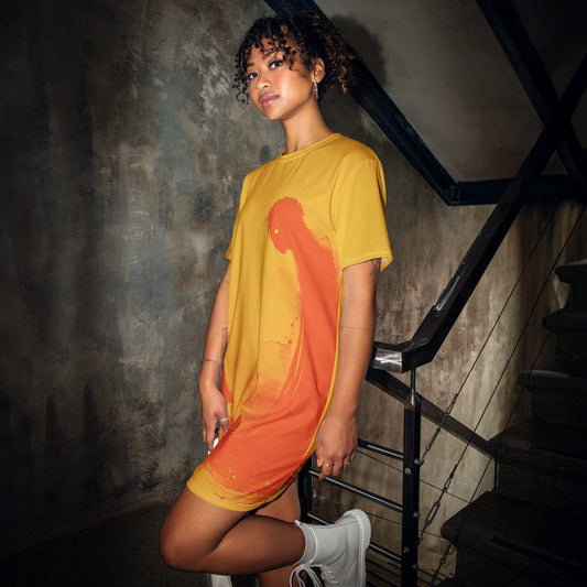 Orange Ghost & Girl T-shirt dress