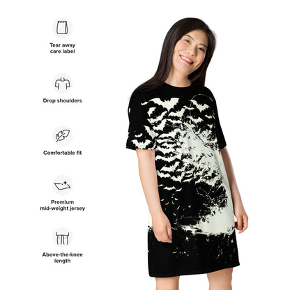 Moon & Bats T-shirt dress