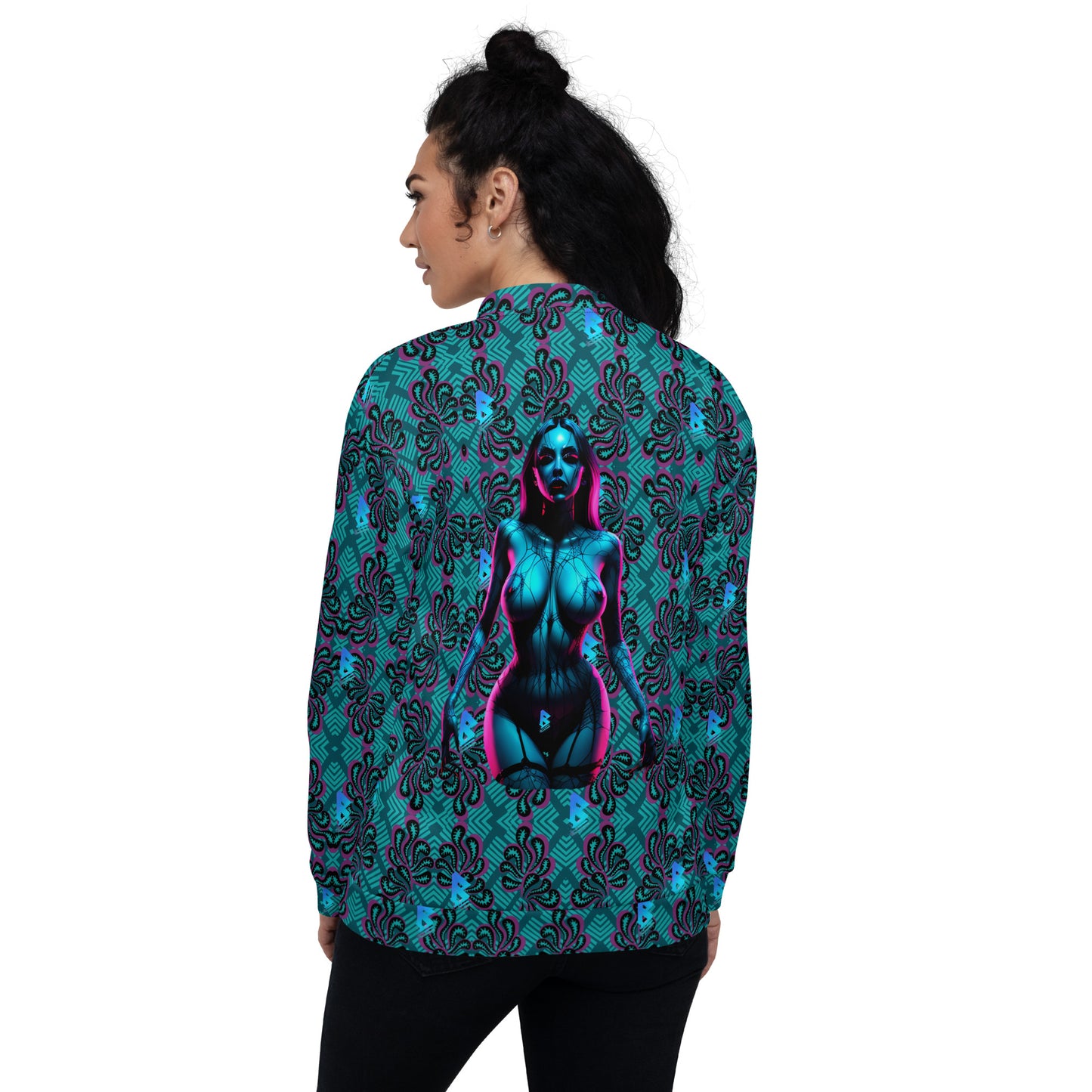 Pinup Turquoise Unisex Bomber Jacket