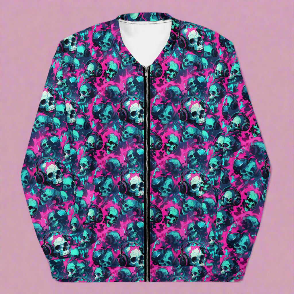 Pink Skulls Unisex Bomber Jacket