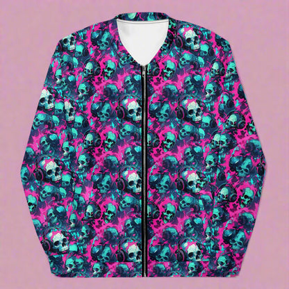 Pink Skulls Unisex Bomber Jacket