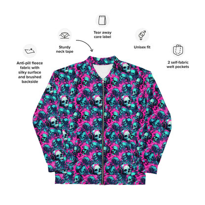 Pink Skulls Unisex Bomber Jacket