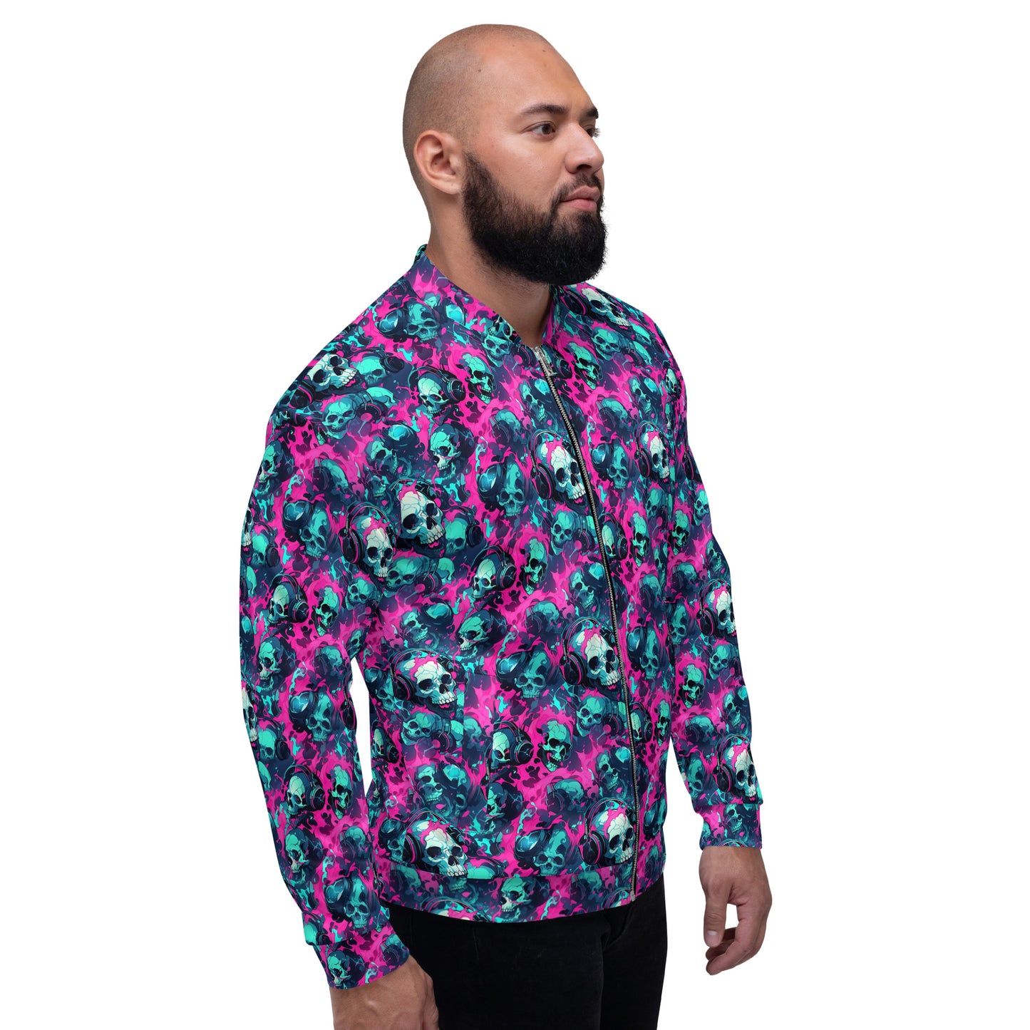 Pink Skulls Unisex Bomber Jacket