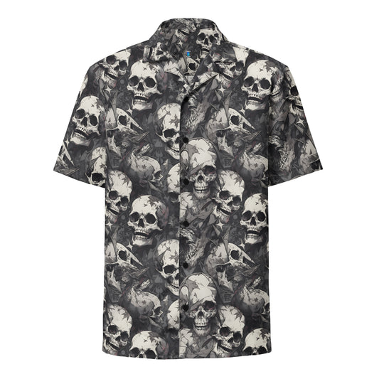 Skulls Black & White Unisex button shirt