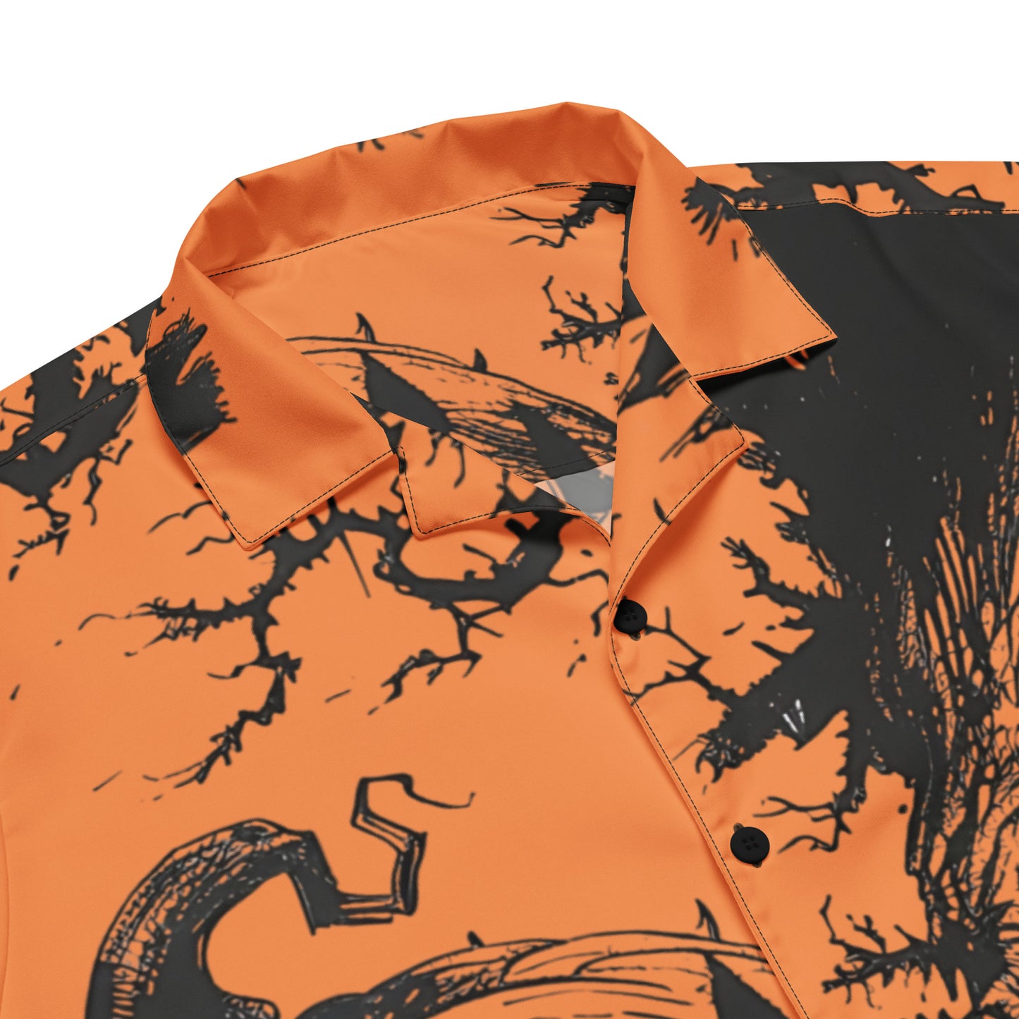 Orange Pumpkin Unisex button shirt