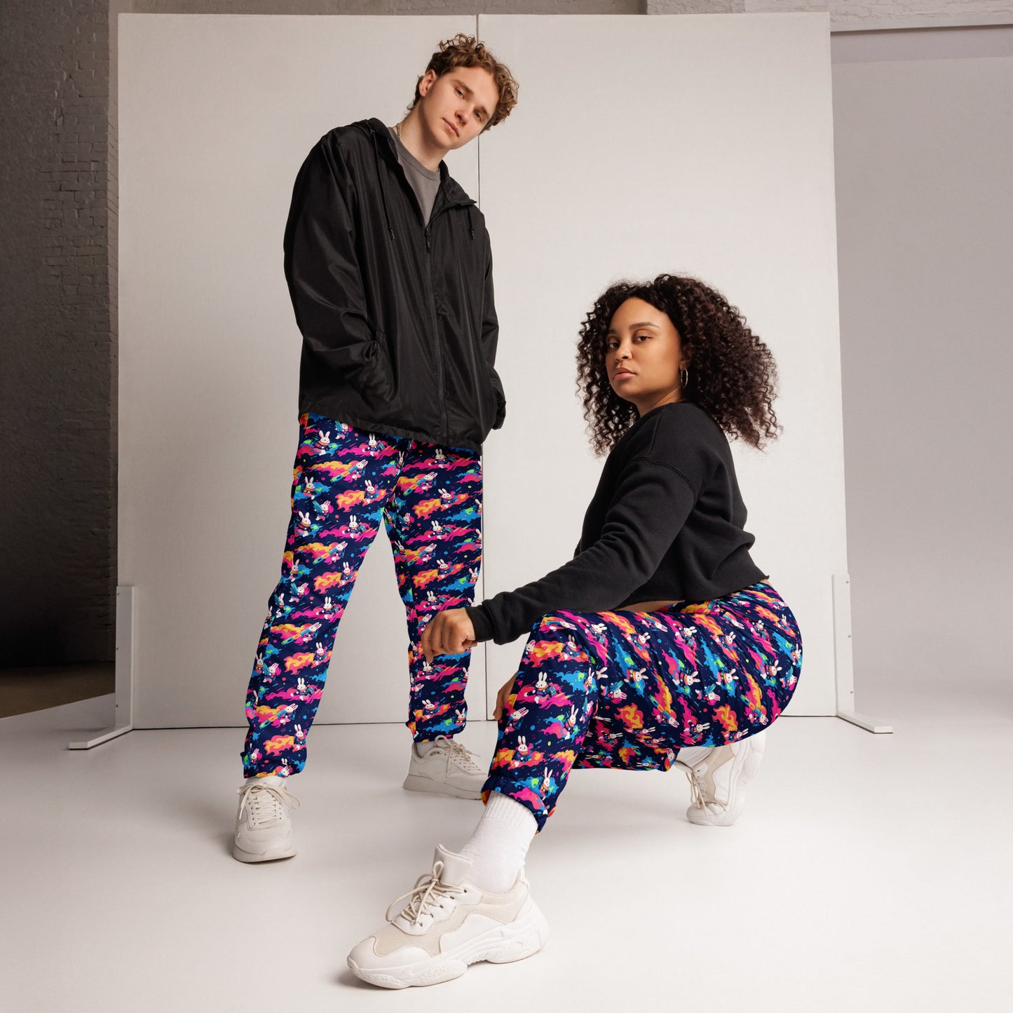 Bunnies in Space Unisex track pants