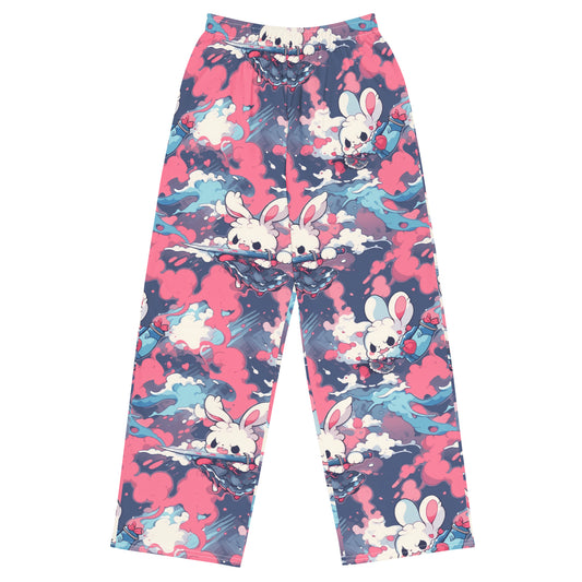 Samurai Rabbits All-over print unisex wide-leg pants