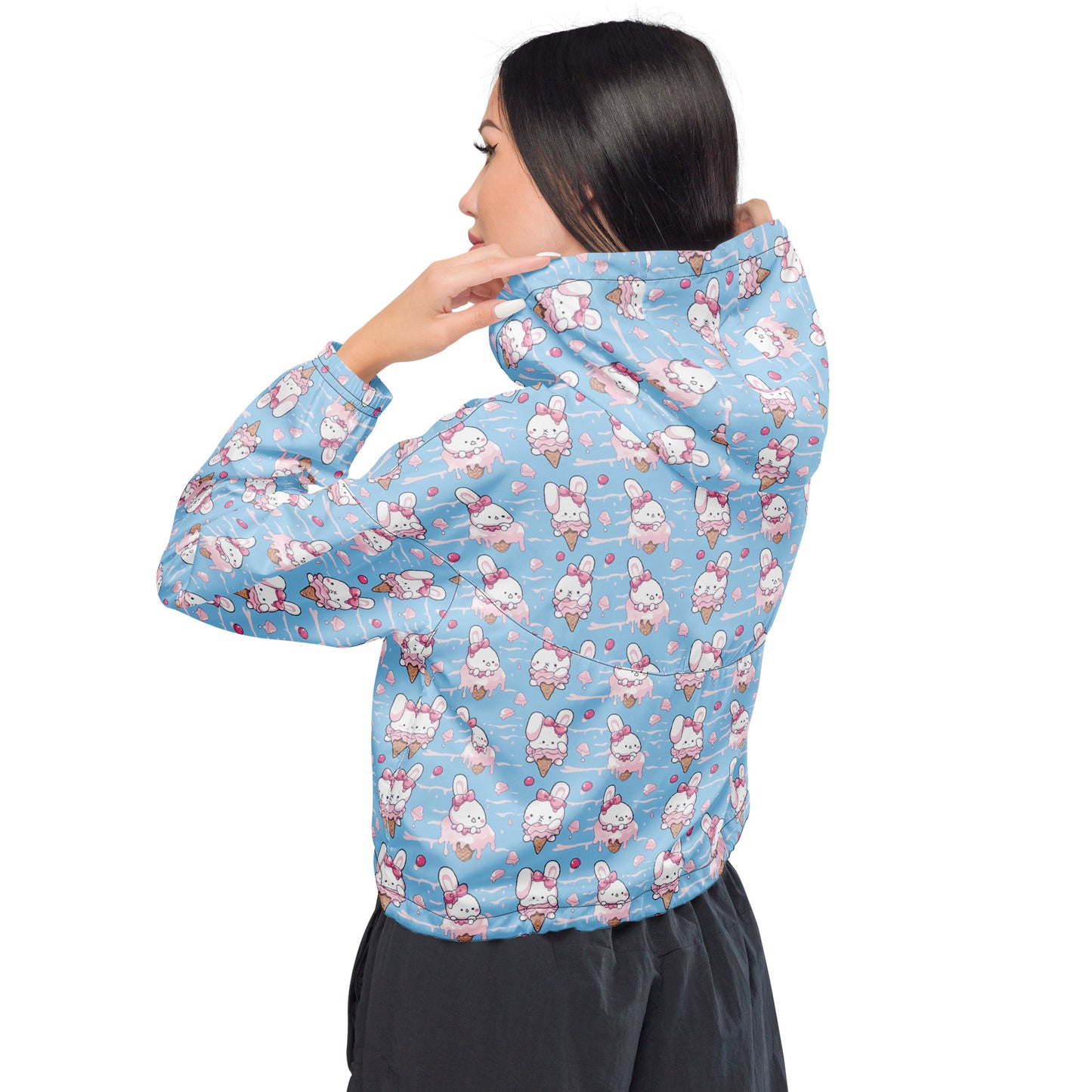 Ice Cream Bunnies Women’s cropped windbreaker