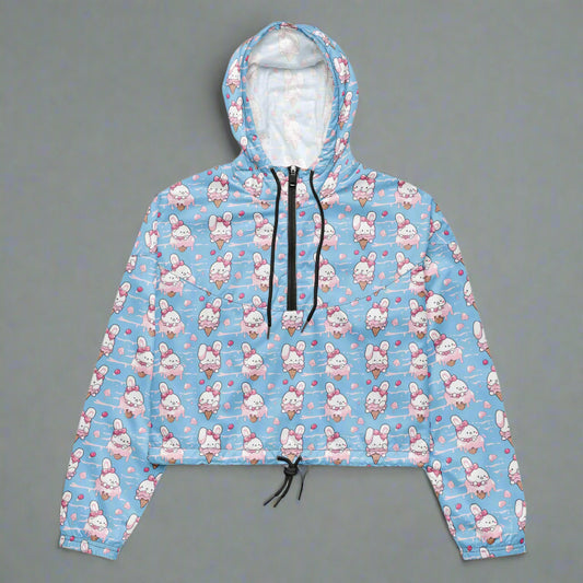 Ice Cream Bunnies Women’s cropped windbreaker