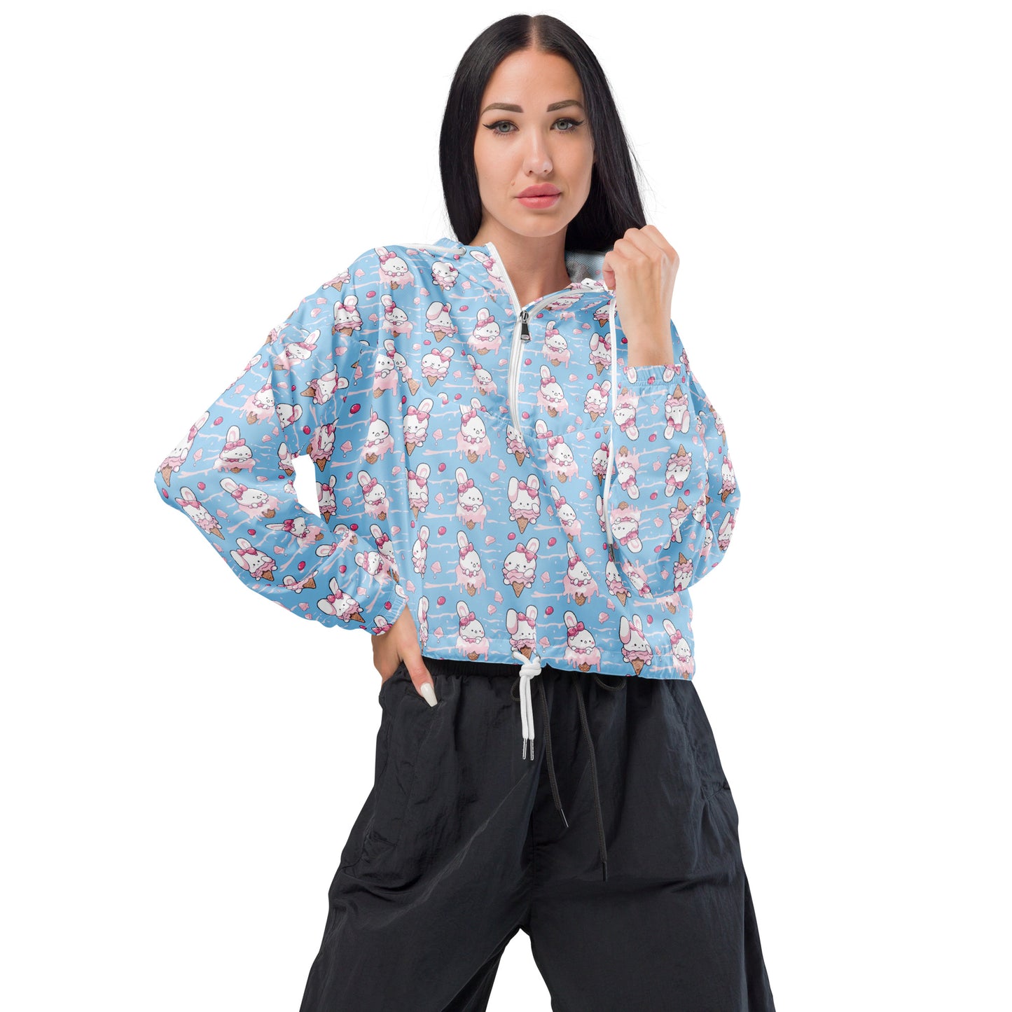 Ice Cream Bunnies Women’s cropped windbreaker