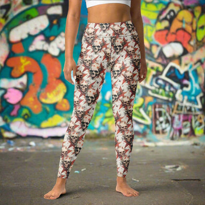 Skulls Red Star Yoga Leggings