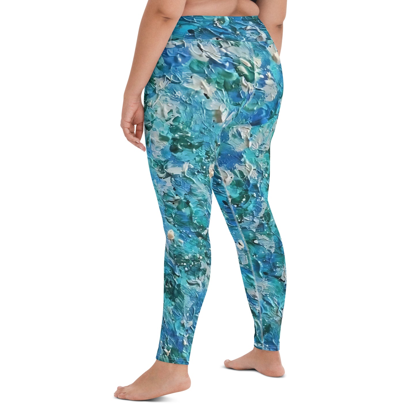 Abstract Blues Yoga Leggings –  Free Delivery! Rock / Metal / Gothic / EDM / Clubwear - Alternative Apparel Only from Phase B Records.