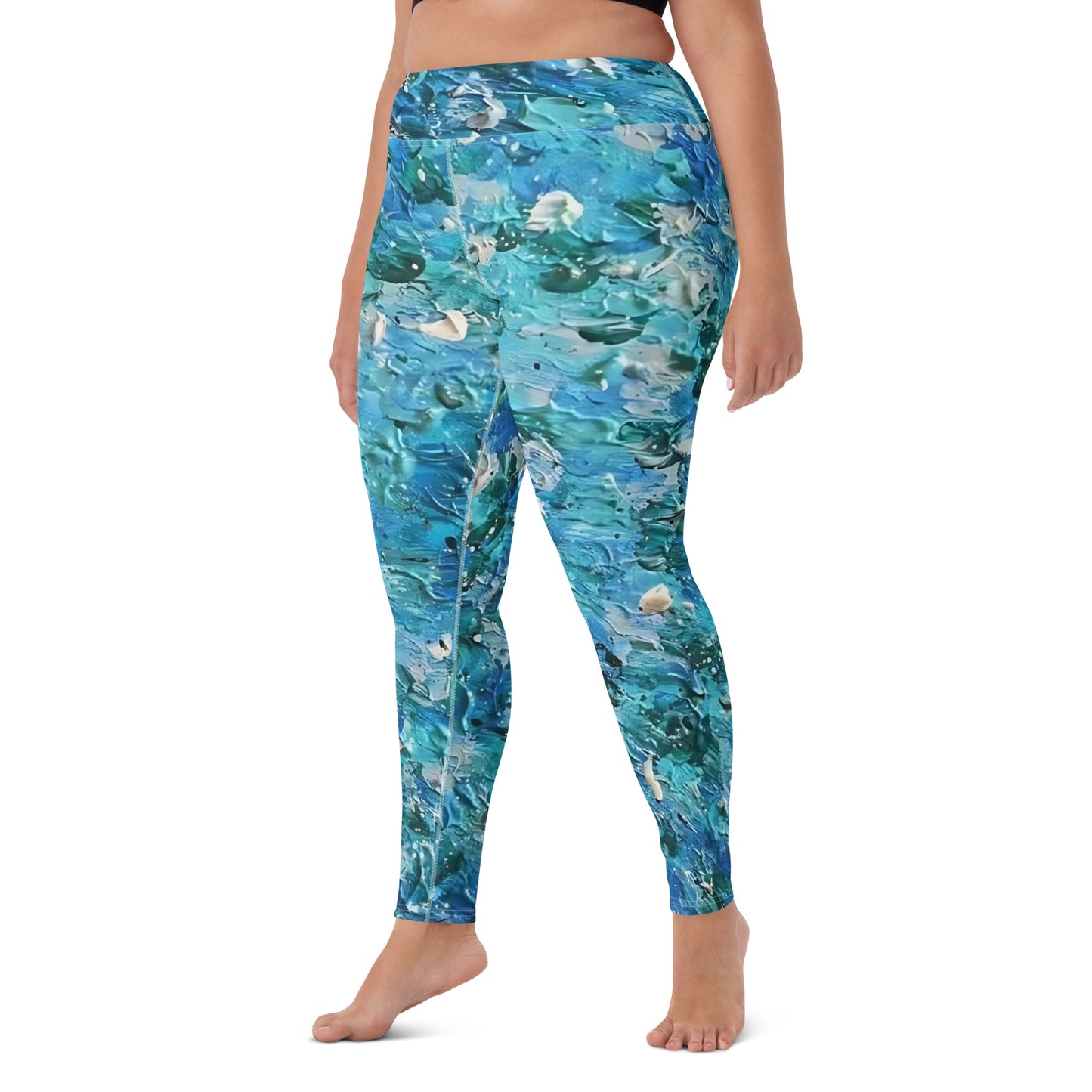 Abstract Blues Yoga Leggings –  Free Delivery! Rock / Metal / Gothic / EDM / Clubwear - Alternative Apparel Only from Phase B Records.