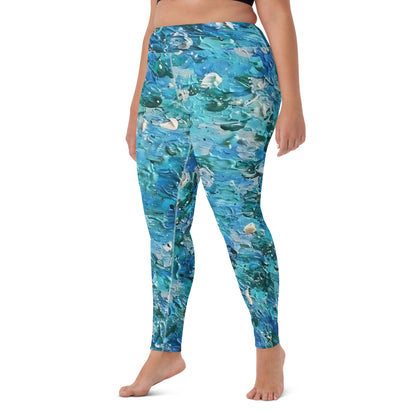 Abstract Blues Yoga Leggings –  Free Delivery! Rock / Metal / Gothic / EDM / Clubwear - Alternative Apparel Only from Phase B Records.