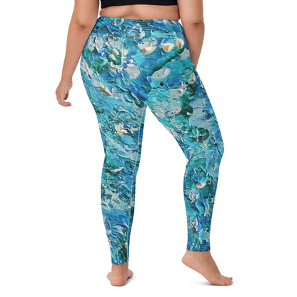 Abstract Blues Yoga Leggings –  Free Delivery! Rock / Metal / Gothic / EDM / Clubwear - Alternative Apparel Only from Phase B Records.