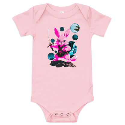 Viking Pink Rabbit Baby short sleeve one piece